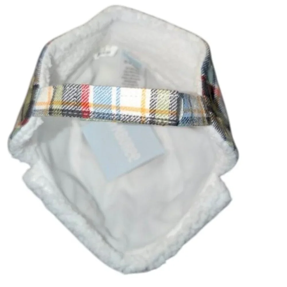 NEW Gymboree Plaid Chin Strap Sherpa Fleece Lined Winter Ear Cover Trapper Hat